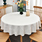 Zobesta White Round Tablecloth Christmas Round Table Cover 53 Inch, Circle Table Cloth Washable Farmhouse Tablecloth for Kitchen, Party, Picnic, Outdoor