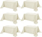 6-Pack Ivory Tablecloths for Rectangle Tables, 90 x 156 Inches, Stain-Resistant Polyester Fabric for 8 Foot Tables - Washable Table Covers for Weddings, Banquets, Birthday Parties, Events