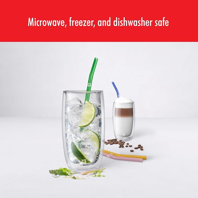 ZWILLING Sorrento 8-pc Double-Wall Glass Latte Cup Set | Artisan made, Double - Image 6