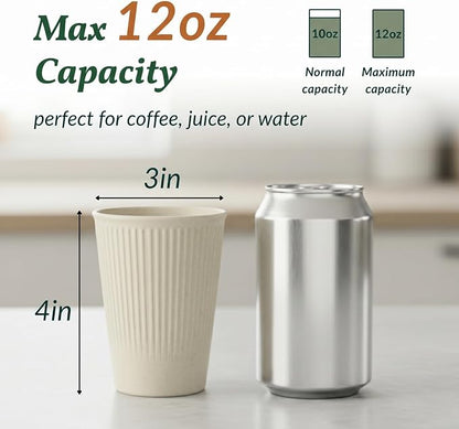 Homienly Drinking Glasses Wheat Straw cups, Unbreakable Alternative to 12oz - Image 2
