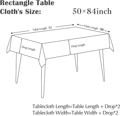 jinchan Blue Floral Linen Rectangle Table Cloth 50 x 84 Inch | Extended table - Image 5