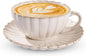 Ceramic Latte Cup with Saucer, 12 OZ Cappuccino Cup Vintage Cafe Art Cups by Unknown