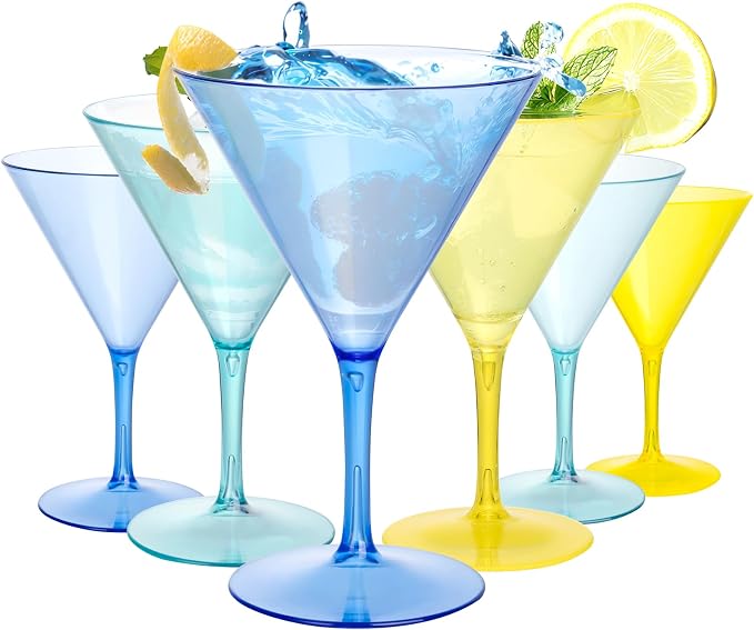 Liacere Martini Glasses Set of 6-11oz Plastic Crystal Luxury Martini by Liacere