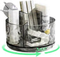 Rotating Pencil Holder, Desk Organizer with Multi-Compartment Design-Stylish, Functional Storage Solution for Home Offices, Classroom, Art Supplies Storage (Light gray ripple)