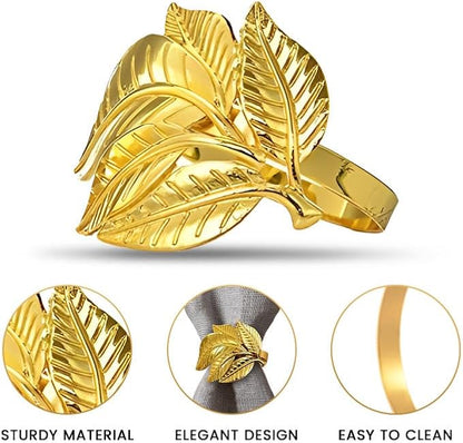 Decozen Set of 4 Gold Napkin Rings in Turtle Design Festive Table Decor Setting for Holiday Wedding, Birthday, Kitchen, Home Decor Housewarming Gift - Mothers Day Decorations