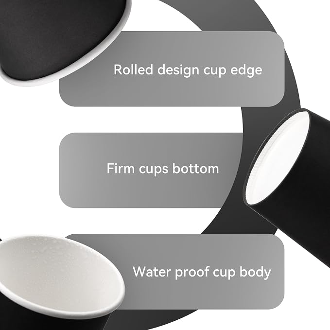 25 Pack 8 oz Disposable Paper Cups, Beverage Cups - Image 3