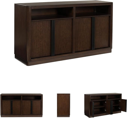 Signature Design by Ashley Kendamor Contemporary Dining Server with Open Cubby and Adjustable Shelves, Dark Brown