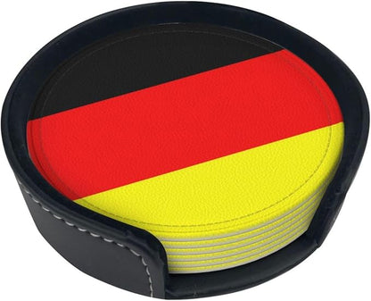 6 Pack Germany Flag Leather Coaster - Image 2