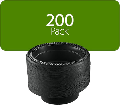 PLASTICPRO 200 PCS Black Plastic Bowls Light Weight 5 oz Small Plastic Soup - Image 7
