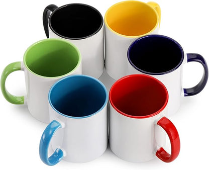 AVLA 6 Packs Porcelain Sublimation Mugs, 12 OZ Blank Drinking Cups - Image 6