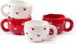 4pcs Ceramic Hearts Mugs Set, 9.4OZ Cute Love Coffee Cup Set, Dishwasher Safe by YumiPLUS