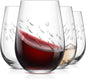 SHOSHIN Stemless Wine Glass, 18Oz Wine Glasses Set of 4, Hand Cut Premium Unique Wine Glasses, Crystal Wine Glass for Red and White Wine, Handmade Gifts for Women, Men and Friends