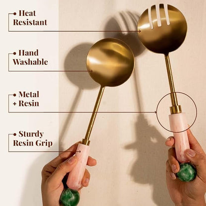 Folkulture Resin Metal Salad Servers, Salad Hands, Fruit - Image 7