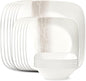 Corelle Vitrelle 18 Piece Glass Dinnerware Sets Rectangular Square Plate and by Corelle