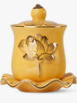 QINLANG Yellow Buddha Water Cup, Ceramic Holy Water Offering Cup by QINLANG