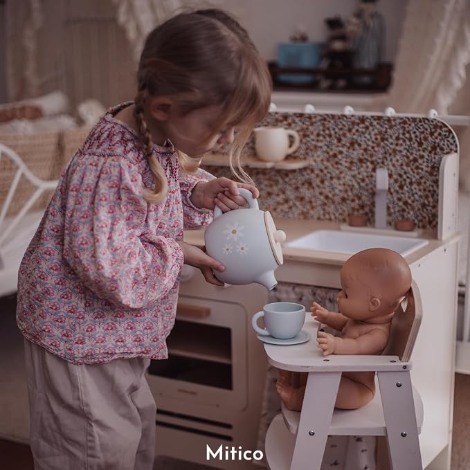 Mitico Silicone Tea Set for Toddlers 12M+, Montessori Pretend Play Tea Party - Image 5