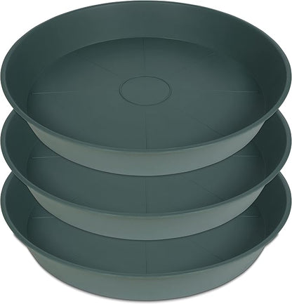 3 Pack of 20 22 inch Plant Saucer, 3.6" Depth Tray, Large Deep Garden Plastic by Bleuhome