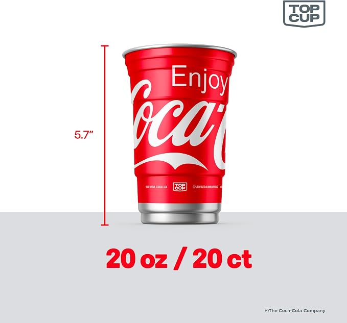 Top Cup – 20 Ounce, Officially Licensed Coca-Cola Aluminum Party Cup | - Image 8