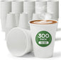 White Paper Cups 12 oz Disposable Coffee Cups, 300 Pack BPA Free Leak Proof Hot Cups, 300GSM Thickened Disposable Cups,Unbleached Hot Cold Drink Cups for Everyday Home Office Coffee Bar Party Supplies