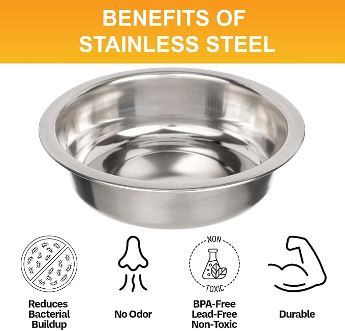Neater Pet Brands 1.5 Cup Shallow Stainless Steel Cat Bowls, 1 Single Neater - Image 5