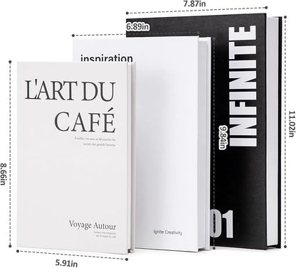 TwoDays Stockholm Style Decorative Books - Fake Faux Books for Chic Trendy Home Decor, Modern Room Decor Aesthetic, Luxury Stacked Storage for Bedroom Apartment Dorm (Set of 3)