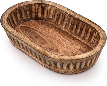 Decorative Bowl Mango Wood for Home Decor, Unique Centerpiece Bowl, by KaizenCasa