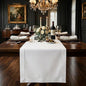Signature Linen™ by D'Moksha White Table Runner 144 Inches Long, 100% Pure Linen by DMokshaHomes