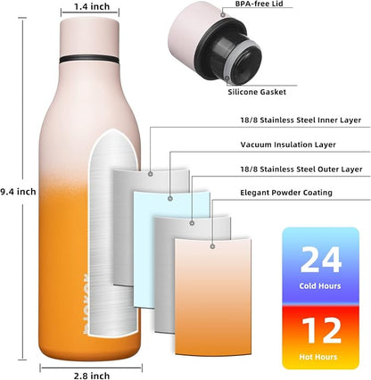 BJPKPK 18oz Insulated Water Bottle, Stainless Steel Bottle - Image 3