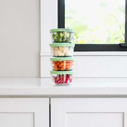 8-Piece Glass Food Storage Containers Set | 1-Cup, Leakproof | Microwave - Image 3
