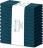 Blue Needles Solid Cloth Napkins Set of 12 Crystal Teal 100% Cotton Dinner Napkins 18x18 inches - Soft, Reusable, Absorbent & Washable Linen, Ideal for Wedding Events, Parties & Everyday Use