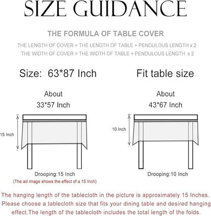 patdrea Designer Linen Tablecloth for Rectangle Table,Red Vintage Animals Pattern Floral Tablecloths,Decor Table Cover for Kitchen Dining Christmas,Tea Party,Thanksgiving,Party,63"x87"-Townlife E