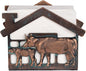 Metal Napkin Holder for Table, Heavy Dudty Rustic Farmhouse Cow & Calf Napkin Holder for Table Napkins, Vintage Metal Tissue Napkin Dispenser, Napkin Table Decor for Kitchen Coffee Shop Bar