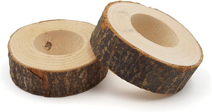 Handcrafted Rustic Wooden Napkin Rings Wood Napkin Holder - Image 4