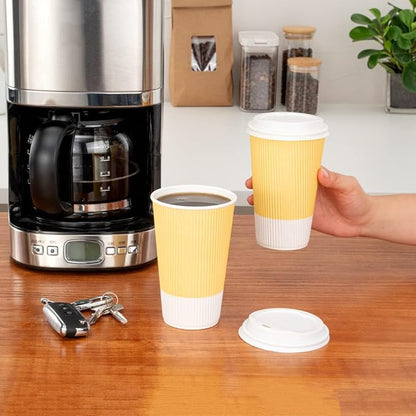 Restaurantware 16 Ounce Double Wall Disposable Coffee Cups, 500 Insulated Light - Image 12