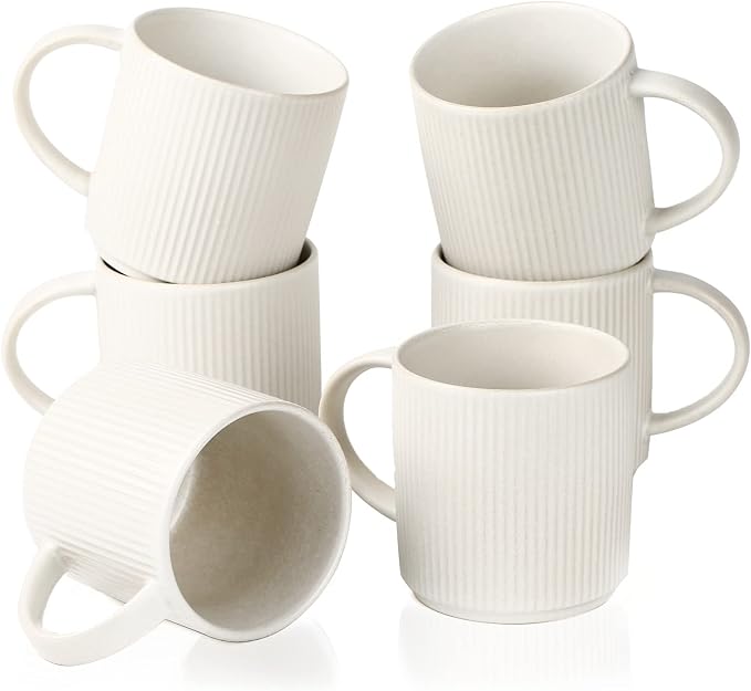 famiware Coffee Mug Set for 6, Star 12 oz Catering Mugs Cup Set by Famiware
