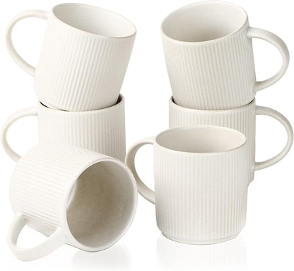 famiware Coffee Mug Set for 6, Star 12 oz Catering Mugs Cup Set by Famiware