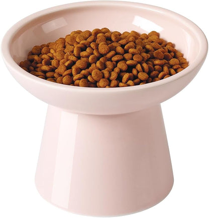 LoeJan Elevated Cat Food and Water Bowls Set, Extra Wide and Raised Ceramic by LoeJan