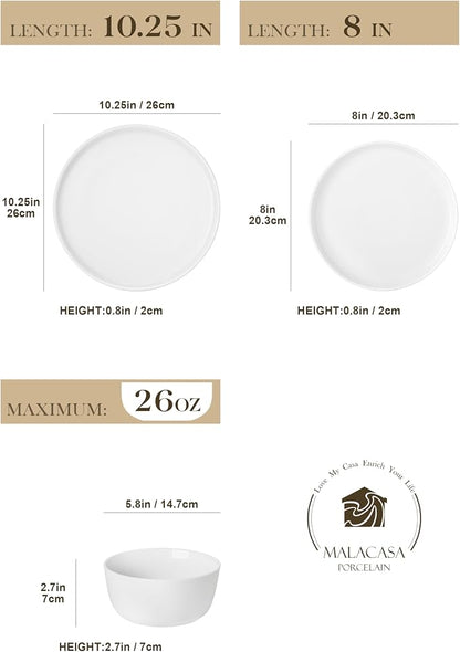 MALACASA 24-Piece Dinnerware Set - Image 2