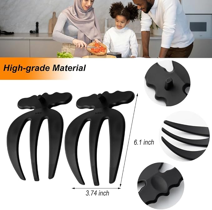 Salad Hands 2 Pack Plastic Salad Mixer Salad Servers Salad Claw - Image 2