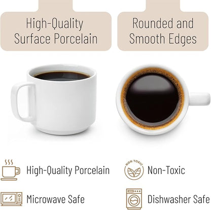 BTaT- Porcelain Stackable Coffee Mugs, 12 Pack, 12 oz, Dishwasher and Microwave - Image 3
