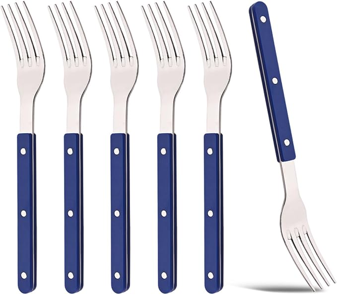 6-Piece Vintage 7.01-inch Dessert Fork Set Silverware Set BRIIEC Stainless by BRIIEC