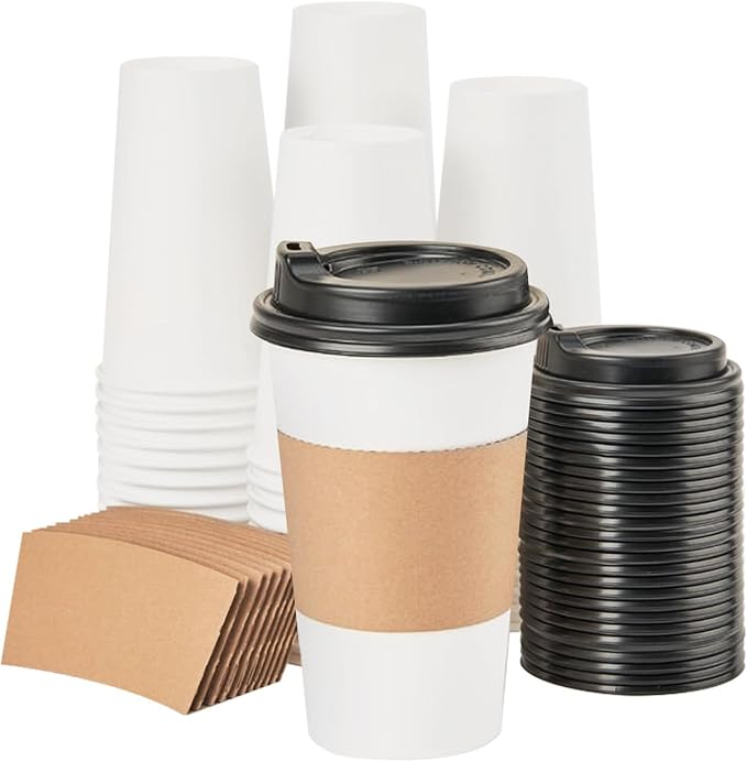 RACETOP 16 oz 500 Pack Paper Coffee Cups by RACETOP