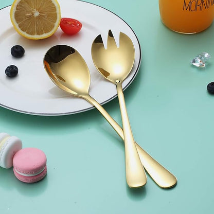 Gold Salad Server Set, Berglander Stainless Steel Salad Serving Set - Image 4