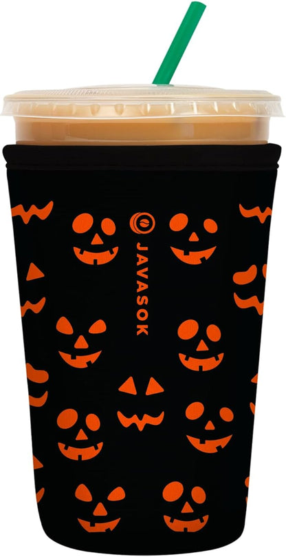 Sok It JavaSok Iced Coffee & Cold Soda Insulated Neoprene Cup Sleeve (Fright Night Lights, Medium: 22-28oz)