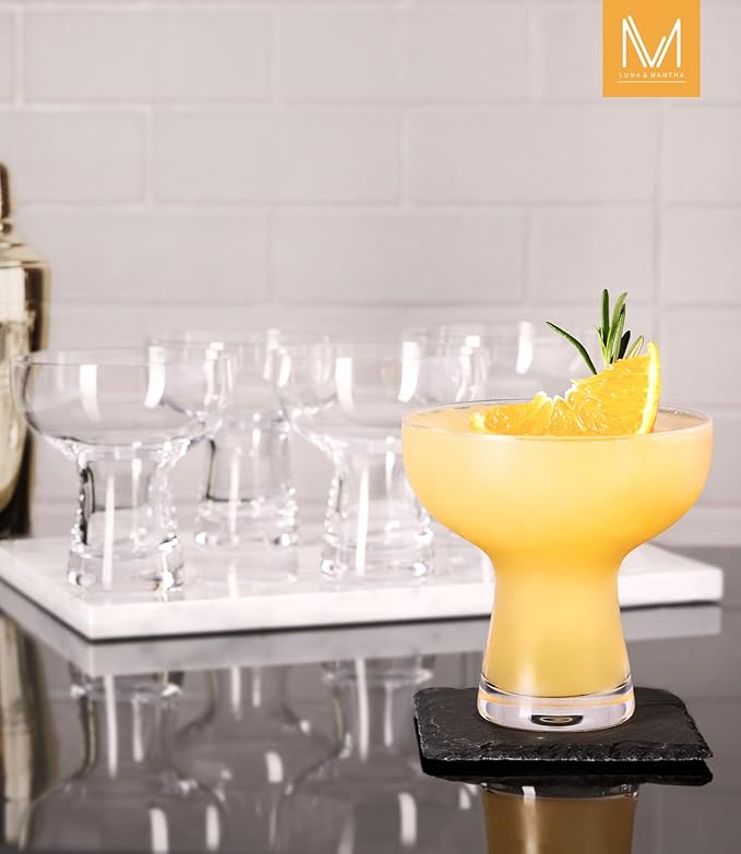 Martini Glasses Set of 2, 14oz Coupe Cocktail Glasses - Image 4