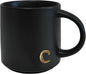 COLLECTIVE HOME Black Ceramic Coffee Mug, 15 oz Golden Monogram Tea Cup | by COLLECTIVEHOME
