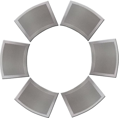Wedge Placemats for Round Dinner Table Woven Vinyl Wipe Clean Non Slip Plastic Table Mats Set of 6（Grey）