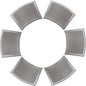 Wedge Placemats for Round Dinner Table Woven Vinyl Wipe Clean Non Slip Plastic Table Mats Set of 6（Grey）