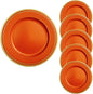 Orange Beaded Charger Plates, 13 Inch Plastic Round Chargers by Umisriro