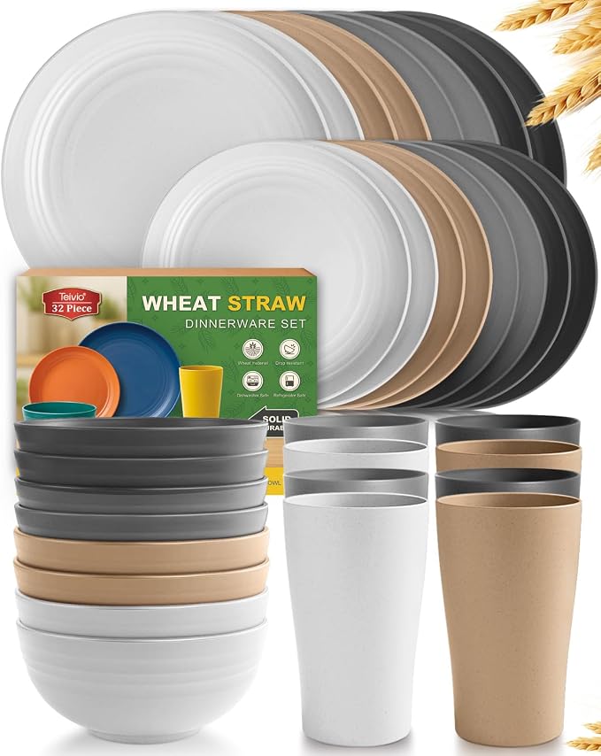 Teivio 32-Piece Plates and Bowls Sets by Teivio